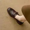 Mocasines populares de cuero para mujer, nuevos zapatos de cuero retro estilo británico otoño 2026, zapatos de vestir versátiles