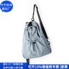 Mochila de Nailon con Cordón de Estilo Coreano, Bolsa para Computadora de Nailon Rpet Transfronteriza, Mochila Escolar Plisada de Nicho, Fábrica Personalizada