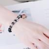 Pulsera de Pareja de Cristal para el Cabello Obsidiana Negra Natural Pulsera de Pareja Regalo de Cumpleaños de Verano para Novia