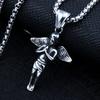 Marca de moda colar cruz retrô personalidade masculina estrela de seis pontas aço titânio corrente de suéter Hip Hop acessórios de salto disco