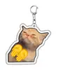 Chaveiro Acrílico Dupla Face para Pet Pingente de Expressão Sapo Cachorro Gatinho Criativo Ornamento