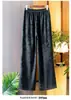 Pantalones retro negros rectos de cintura elástica para mujer, novedad primavera temprana 2024, moda nacional, cintura elástica, flecos, jacquard, pantalones casuales
