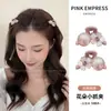 Pinza para el pelo de lazo con flequillo estilo princesa, nuevo y exquisito pinza de garra pequeña con diamantes de imitación 2026, pinza pequeña para el lateral del cabello