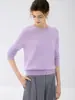 Suéter de cachemira para mujer con cuello redondo, nuevo suéter base de punto liso para otoño e invierno, suéter pullover holgado de cachemira
