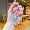 Llavero de Tortuga Luminosa Rellena de Aceite con Tortuga de Cristal Colgante de Arena Movediza Encanto de Regalo Pequeño Decoración para Bolso de Pareja Regalo
