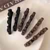 Pinza de Pelo Trenzada Casual para Mujer con Pinza Alta de Calavera, Pinza para Flequillo de la Frente, Pinza de Pato Popular de Una Sola Palabra para el Lado