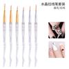 3 Peças de Caneta de Desenho para Nail Art de Poste Alto em Acrílico Pincel de Linha Flor Desabrochando Pintura Cristal Wholesale Conjunto de Canetas para Nail Art