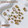 Decorações K9 para Nail Art em Zircônia Cor Champagne, Strass Irregulares com Base Pontuda, Formato de Ovo de Pombo, Quadrados Chunky de Açúcar Gelo, Acessórios de Strass Maillard para Nail Art