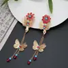 Grampo de Cabelo com Borla de Borboleta Estilo Antigo, Novo Presilha Lateral para Mechas Estilo Chinês, Acessório de Cabelo para Hanfu Cheongsam, Ornamento de Cabelo Estilo Chinês Tradicional para Mulheres