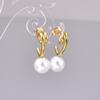 Pendientes de perla para mujer E94 red social con color retro noble y elegante de acero inoxidable 18K, juego de color amor