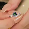 Anillo de Trayectoria Cielo Estrellado Incrustado de Moissanita Simulada Transfronterizo, Anillo de Diamante Xiaohongshu, Montura de Anillo de Lujo Ligero, Venta al por Mayor Transfronteriza