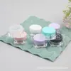 Caixa quadrada 10g pote de creme rosa, pote de creme quadrado 10ml, porta-pó, frasco de esmalte, caixa quadrada de gloss, caixa de sombra