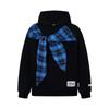 Sudadera con Capucha y Lazo de Correa a Cuadros Creativa 2025 para Hombre y Mujer Otoño e Invierno Holgada Casual Tendencia Nacional Tops de Pareja