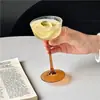 Copa de Vidrio Retro de Nicho con Base Alta y Acabado de Lujo, Especialmente Elaborada para una Margarita Ligeramente Embriagadora, Copa para Cóctel de Champaña Espumoso