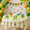 Banner de cumpleaños estilo caricatura anime transfronterizo, banner de fiesta de las Tortugas Ninja, decoraciones colgantes en espiral, adornos y toppers para pastel