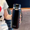 Copo Térmico Simples de Grande Capacidade para Estudantes, Caneca de Café com Aparência Sofisticada, Copo de Água Portátil para Escritório com Separação de Chá e Água para Homens