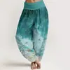 Pantalones Casuales Versátiles de Moda Estilo Nuevo 3D Estampado Digital Europeo y Americano Transfronterizo Pantalones Tailandeses para Mujer de Algodón Puro Estampado Directo Pantalones Largos de Primavera y Verano