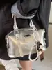 Bolsa Boston Portátil Estilo Nicho Retro Estilo Coreano Feminina Simples Versátil Elegante Alta Qualidade Bolsa Transversal