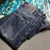 Otoño 2024 Marca de Moda Jeans Ajustados Moda Masculina Sencillos Versátiles Modernos Casual Pantalones Rectos para Hombre