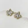Nuevos Aretes de Clip Florales de Doble Capa de Bloques de Color Simples para Mujer, Pendientes de Temperamento de Lujo Ligero 2025 Estilo Francés de Alta Gama Tachuelas al por Mayor