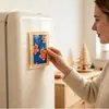 Nuevo producto transfronterizo: Marco de fotos de hombre de jengibre navideño, imán para nevera, pegatina magnética acrílica para nevera, pegatina magnética de Papá Noel