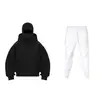 Nova Temporada Moletom com Capuz Duplo e Zíper DIY Liso Masculino Feminino Outono Inverno Conjunto de Calça de Moletom com Capuz e Zíper para Casal