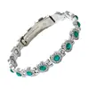 Europeu e Americano Transfronteiriço Mais Vendido Moda Luxo Leve Linha Única Forma de Coração Toda em Diamante Magnético Pulseira Joia Pulseira de Casal Joia Atacado