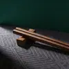 Palillos de Nogal Negro al por Mayor, Palillos Vintage de Madera Maciza para Uso Doméstico, Palillos Creativos de Madera Maciza con Punta Estilo Japonés
