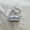 Bolso de Mano Pequeño Nuevo y Lindo, Bolso Cuadrado Pequeño Cruzado con Cadena Acolchada, Billetera Pequeña Estilo Chanel para Mujer