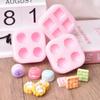 Juguete de Comida Simulada Multicolor Galletas de Sésamo Macarrón Conejito Maíz Accesorios de Resina Molde de Silicona para Bricolaje