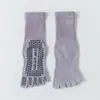 Calcetines de cinco dedos calcetines de yoga antideslizantes color liso punto adhesivo deportivos largos calcetines profesionales Pilates fitness entrenamiento calcetines para el suelo
