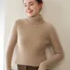 26 Nuevo Suéter de Cachemir de Cuello Alto Otoño/Invierno para Mujer, Suéter de Punto Grueso de Siete Puntos, Suéter Delgado de Canalé Adelgazante, Suéter de Capa Base