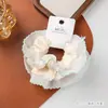 [tarjeta] anillo de intestino grueso de encaje doble cabeza de anillo cuerda de cabeza anillo de pelo francés hueco extragrande cabeza de bola banda de goma cuerda para el pelo