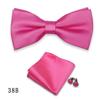 Gravata Borboleta Listrada Cor Sólida Abotoaduras Quadrado Quadrado Terno de 3 Peças Banquete de Casamento Acessórios de Vestuário Masculino vermelho vinho Gravata