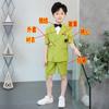 Conjunto de Traje para Niños Niños, Elegante Atuendo de Anfitrión de Manga Corta con Tirantes para Actuaciones