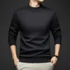 Suéter grueso 100% lana pura para hombre, nuevo de otoño e invierno 2026, camisa base cálida de estilo casual de negocios, suéter para hombre