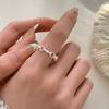 Anillo de Zirconia Rosa con Forma de Corazón Dulce para Mujer, Anillo Abierto Color Melocotón Brillante para el Día a Día, Anillo Artístico Único para el Dedo Índice, Moderno