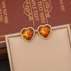 [Ice Meng] Aretes de amor estilo Maillard aretes de acero inoxidable joyería transfronteriza europea y americana para E559
