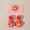 Europa y Estados Unidos nuevos accesorios para niños bebé color sólido flor de cinco pétalos elástico nailon banda ancha para el cabello con traje de calcetines de bebé