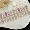 Uñas postizas KTShort en forma de T Sueños Dulces con moños 3D y diseños florales, lindos adhesivos para uñas French Cat-Eye al por mayor