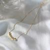 Pulsera de estilo coreano con diseño de frijol dorado, elegante y elegante cadena para el cuello, cadena metálica simple para clavícula.