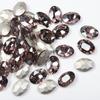 Taladro de cristal ovalado de 10x14 mm con base plateada, afilado para uña, para huevo de paloma, accesorios de joyería al por mayor