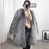 Jaqueta Feminina de Pele Sintética de Raposa Nova para Outono e Inverno, Casaco de Couro Sintético Estilo Coreano Slim Fit, Fashionável, Quente, Casual