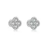 Los Pendientes de Flor de Trébol de Cuatro Hojas de Plata S925 Son Pequeños, Exquisitos y Versátiles, con un Diseño Dulce y Lujoso. el Nuevo Estilo Caliente en 2025