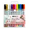 Caneta marcadora acrílica ponta fina 0,5 caneta marcadora para nail art caneta para pintura DIY nova caneta marcadora à base de água da moda