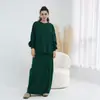 Loriya2024 Conjunto de Tricô Espesso Outono e Inverno Cor Lisa Multicor Conjunto de Duas Peças Lr928