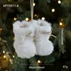 Botinhas de Pelúcia de Natal Transfronteiriças, Botas Curtas, Enfeites de Natal Criativos, Decorações Coloridas de Tecido, Pendentes para Árvore de Natal