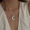 Collar con Colgante de Media Luna Mate para Mujer, Estilo Sencillo y Fresco, Exquisito y Elegante, Nueva Cadena para Clavícula, Cadena de Cuello de Moda Estilo Ins