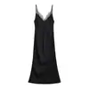 Fabricante de ropa de mujer transfronterizo al por mayor 2026 estilo europeo y americano moda casual ajuste ceñido encaje retazos camisola vestido