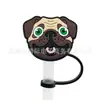 Nuevo protector de pajita de cachorro de dibujos animados tapa de pajita de 10 MM tapón de polvo de silicona decoración de pajita de fiesta de dibujos animados linda cruz